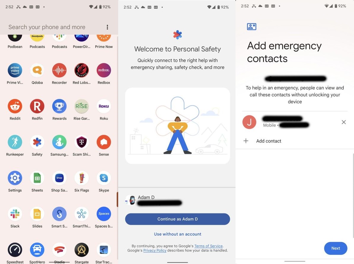 How to set up the Personal Safety app